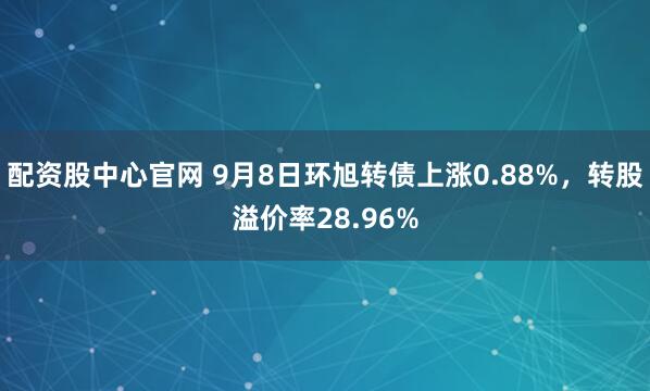 配资股中心官网 9月8日环旭转债上涨0.88%，转股溢价率28.96%