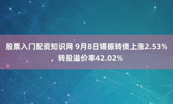 股票入门配资知识网 9月8日锡振转债上涨2.53%，转股溢价率42.02%